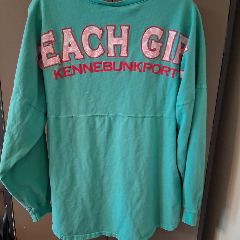 Beach Girl Kennebunkport Turquoise Womans Long Sleeve Top
